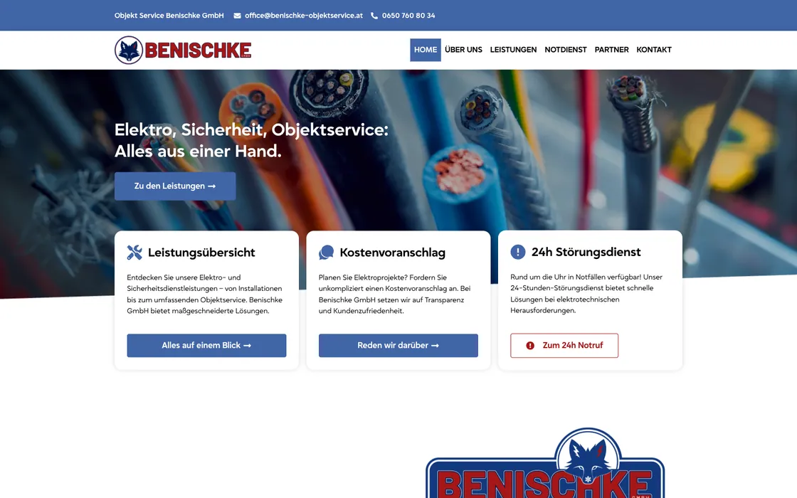 Benischke Objektservice — Website · electrical & facility, web design project by Christopher Rapp