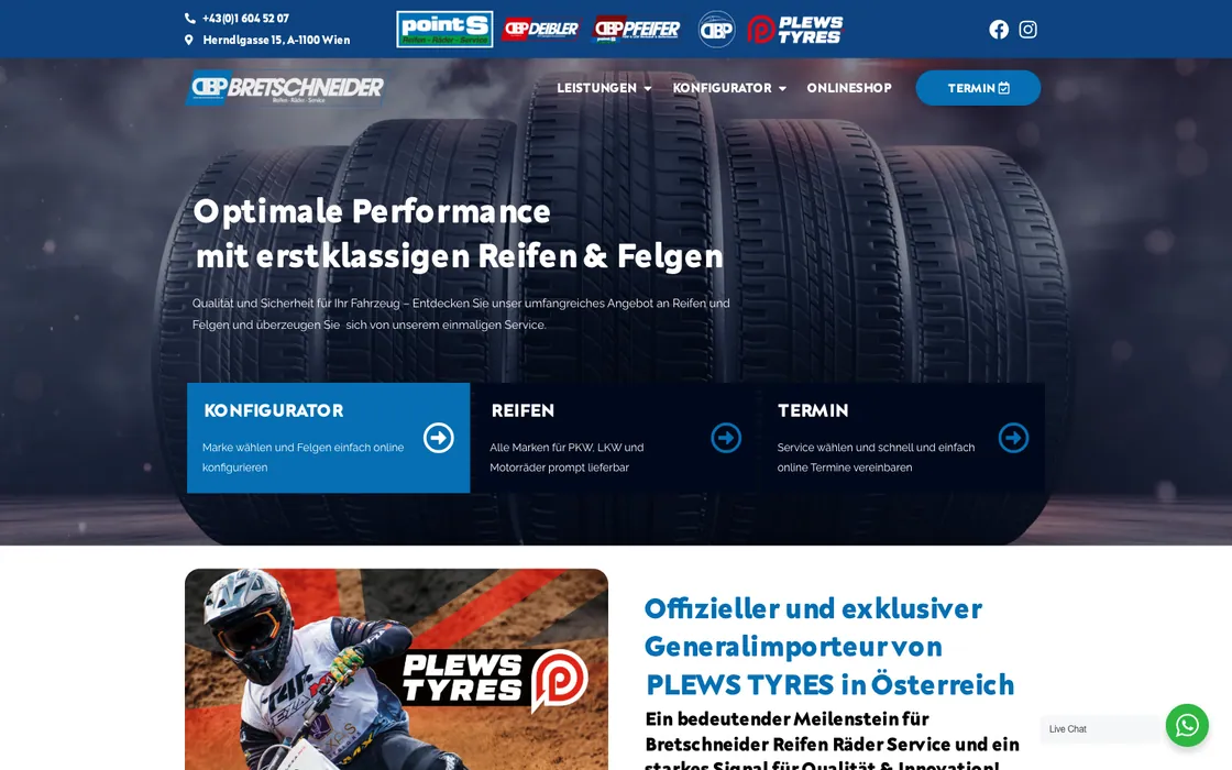 Bretschneider Reifen — Relaunch 2023, web design project by Christopher Rapp
