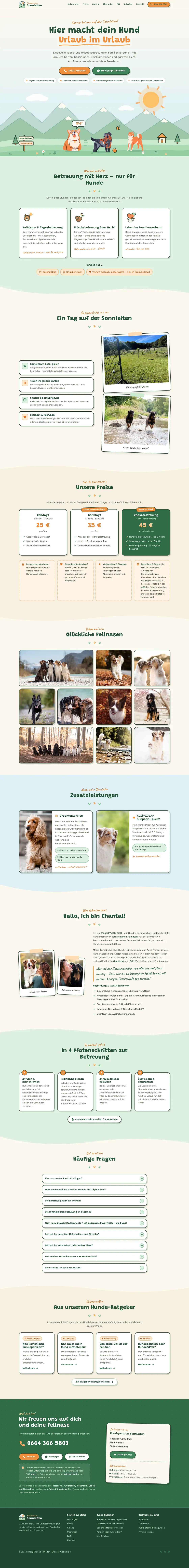 Hundepension Sonnleiten — full landing page built by Christopher Rapp