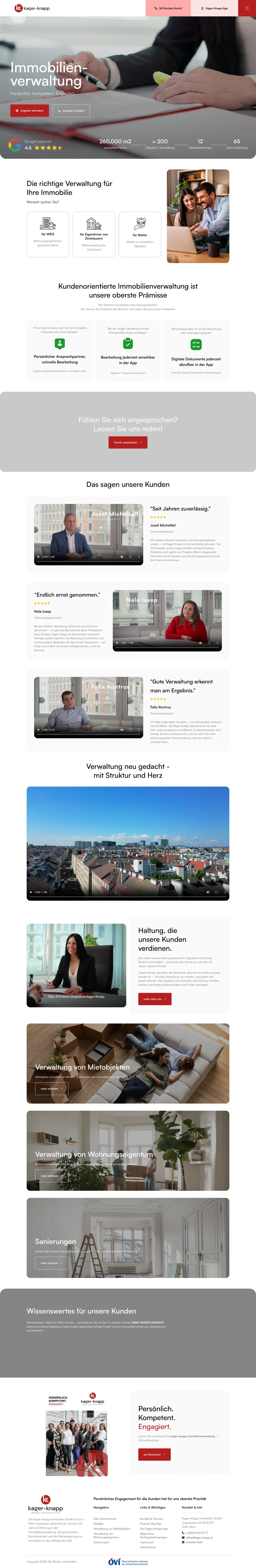 Kager-Knapp — full landing page built by Christopher Rapp