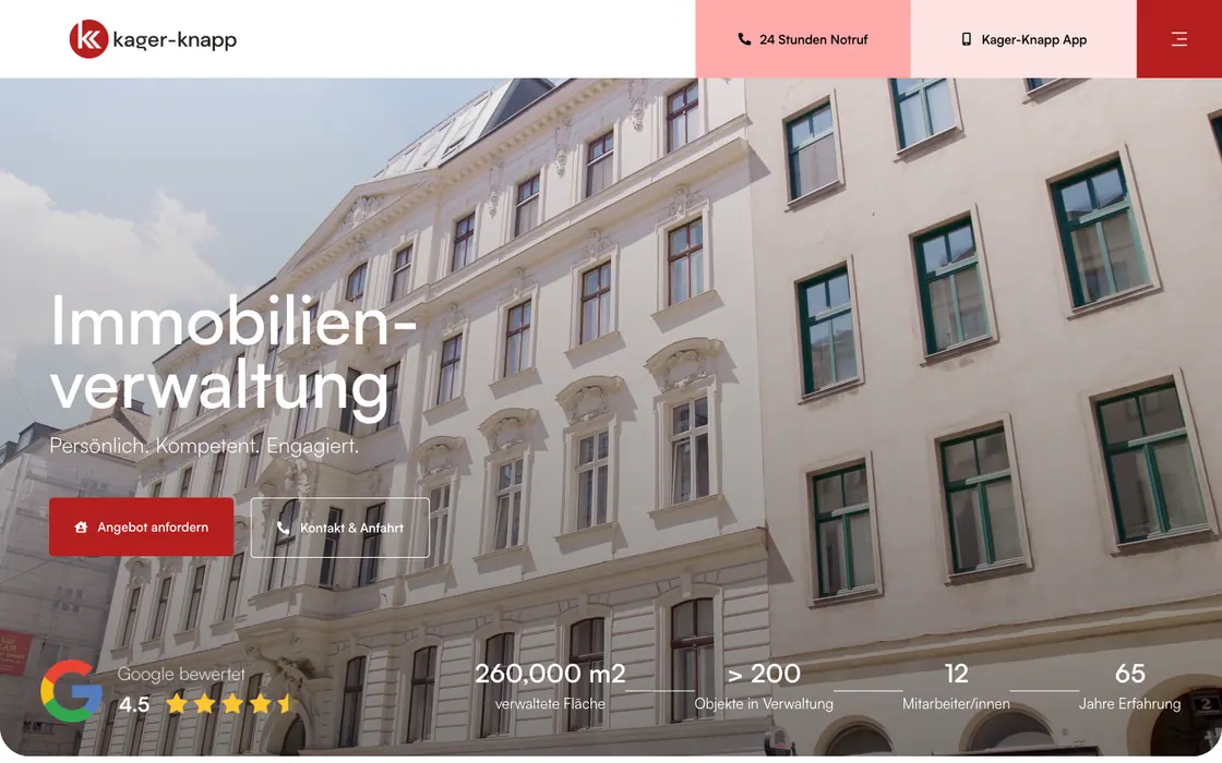 Kager-Knapp — Website · property management, web design project by Christopher Rapp