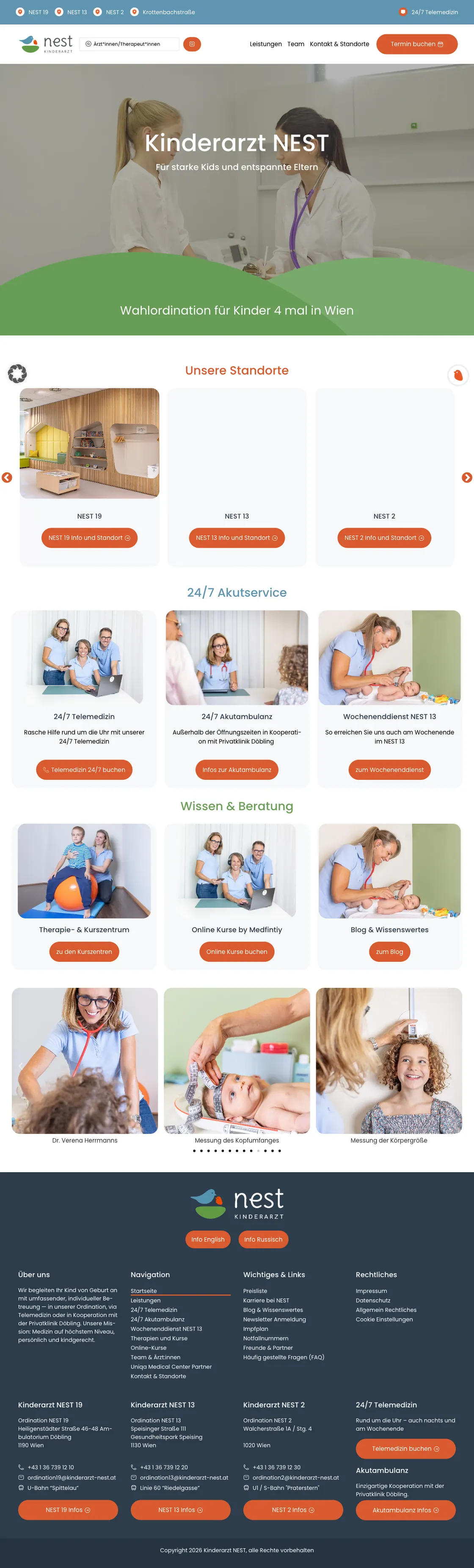 Kinderarzt NEST — komplette Landingpage, umgesetzt von Christopher Rapp