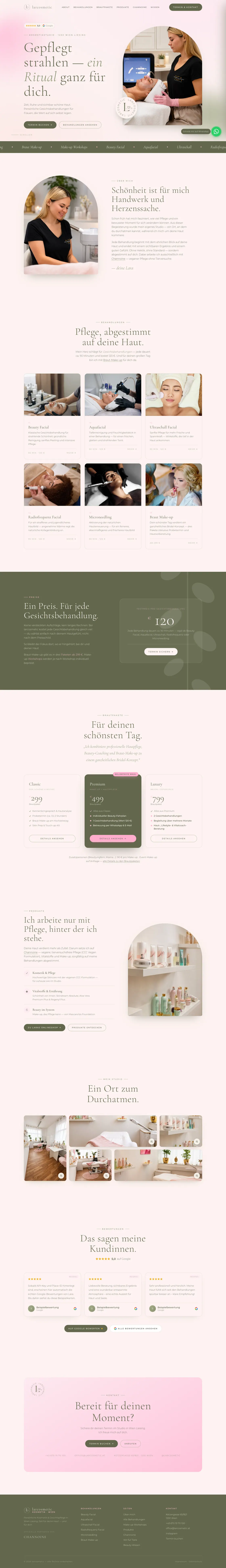larcosmetic — komplette Landingpage, umgesetzt von Christopher Rapp