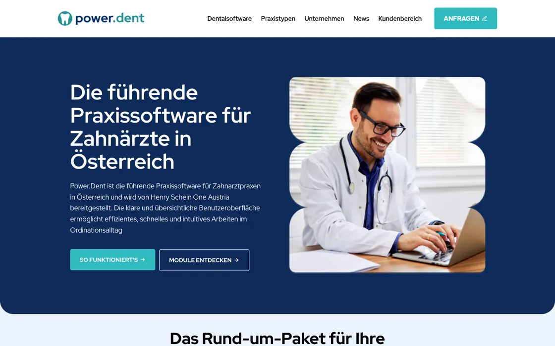 power.dent — Website · Praxissoftware, Webdesign-Projekt von Christopher Rapp