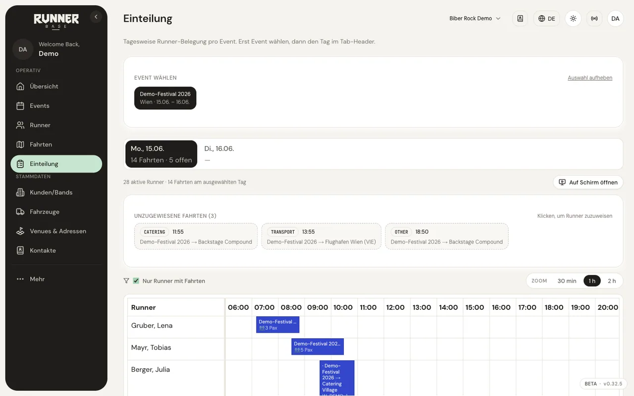 Board & Timeline — Schichten und Einteilungen planen.