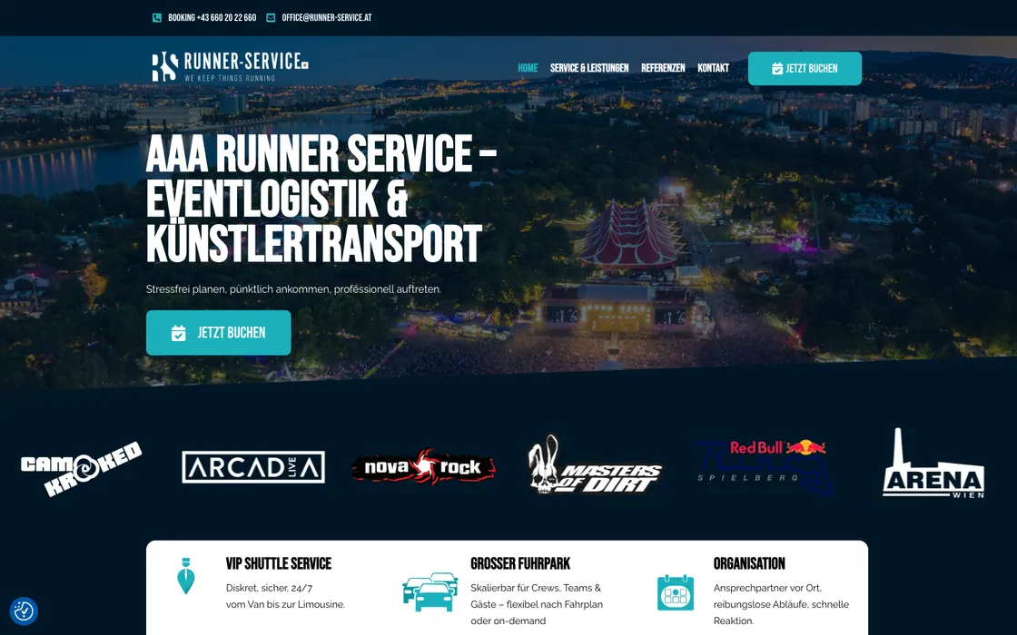 Runner Service — Website · agency, web design project by Christopher Rapp