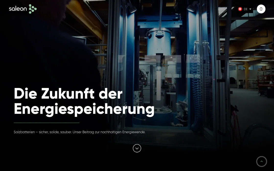 Saleon — Website · energy storage, web design project by Christopher Rapp