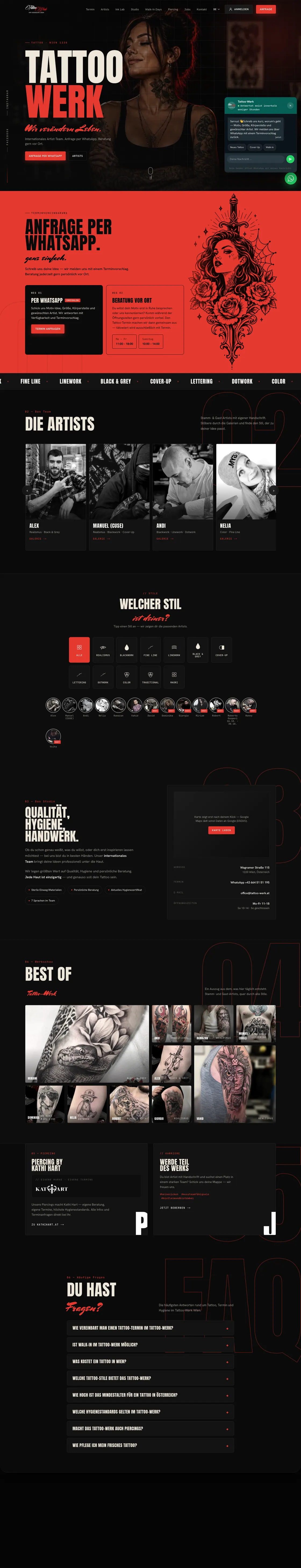 Tattoo-Werk — komplette Landingpage, umgesetzt von Christopher Rapp