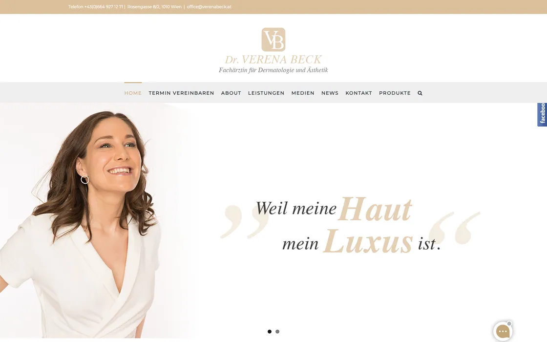 Verena Beck — Medical practice site, web design project by Christopher Rapp